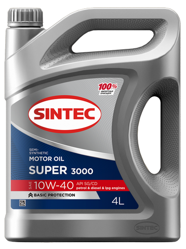 10W40 SG/CD SINTEC SUPER 3000 4л п/синтетическое от магазина Лубриком