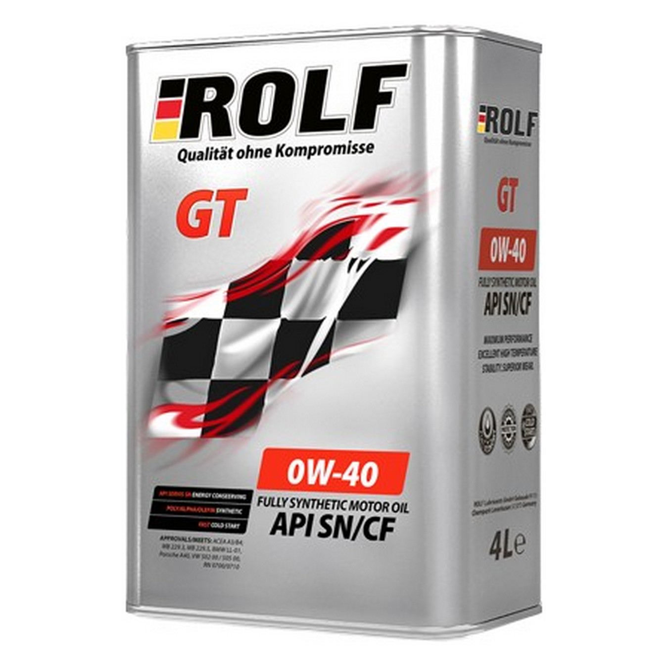 0W40 SN/CF ROLF GT 4л (металл) синтетическое от магазина Лубриком