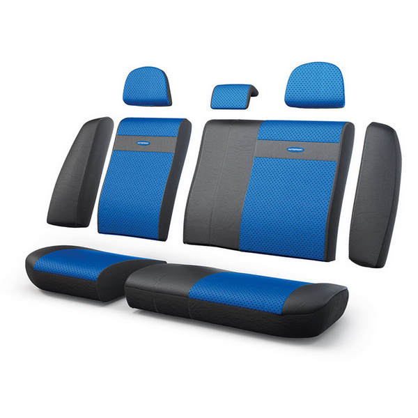 002 TRS BK/BL Авточехлы Трансформеры велюр 11предм 3подгол 8молний 8клапанов задний ряд чёрн/синий от магазина Лубриком