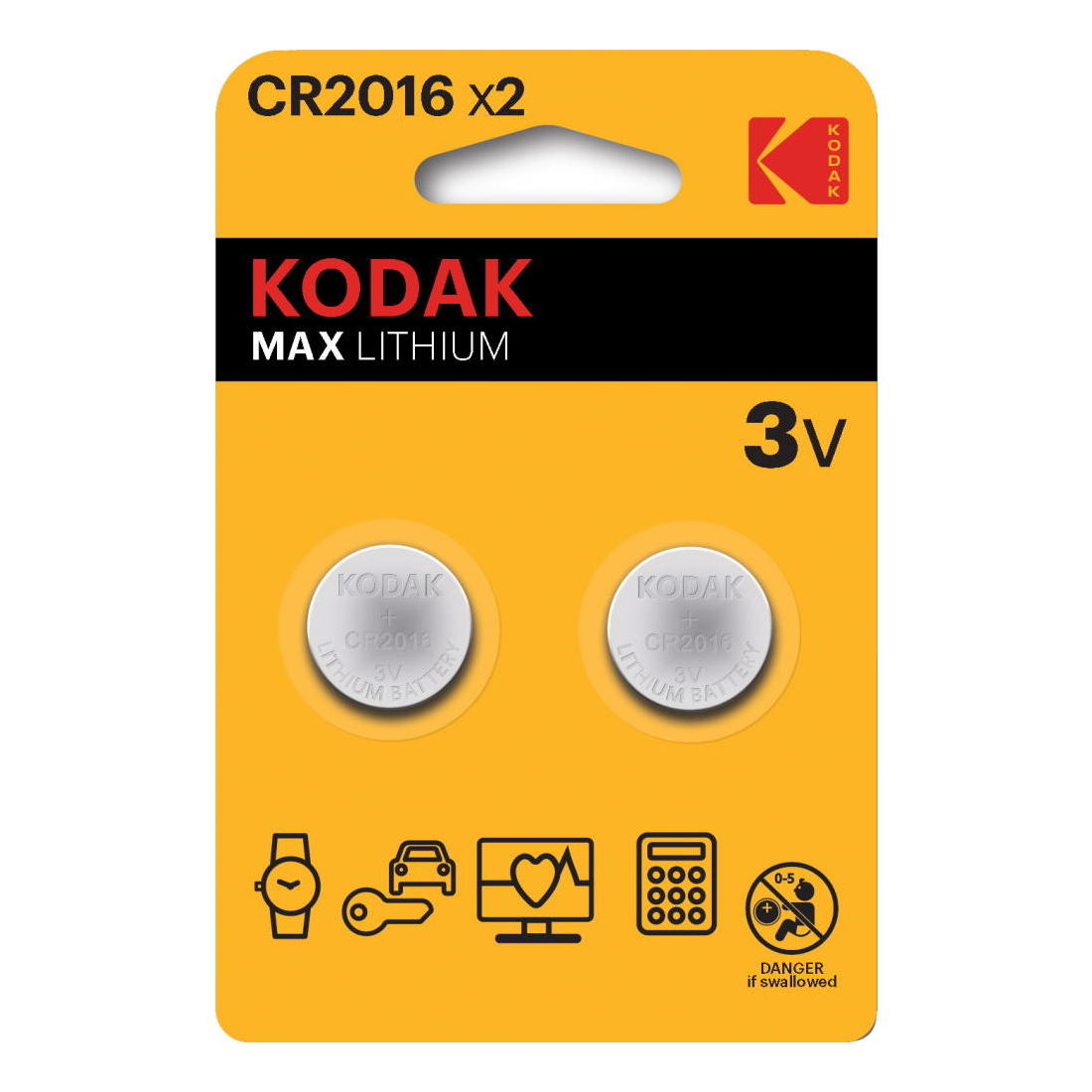 Батарейки Kodak CR2016-2BL MAX Lithium 2шт. от магазина Лубриком