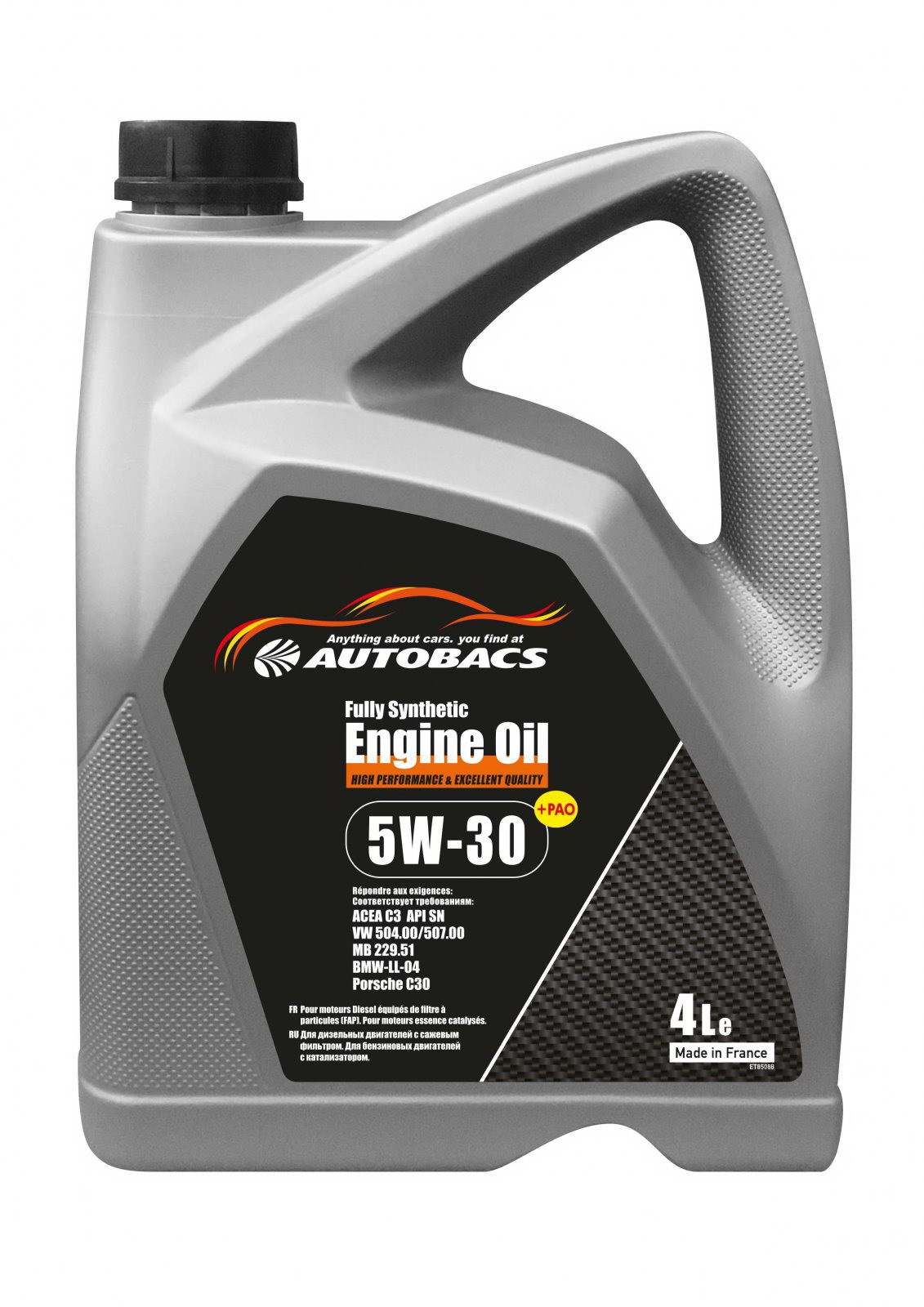 5W30 ACEA C3 API SN+PAO AUTOBACS FULLY SYNTHETIC ENGINE OIL 4л от магазина Лубриком