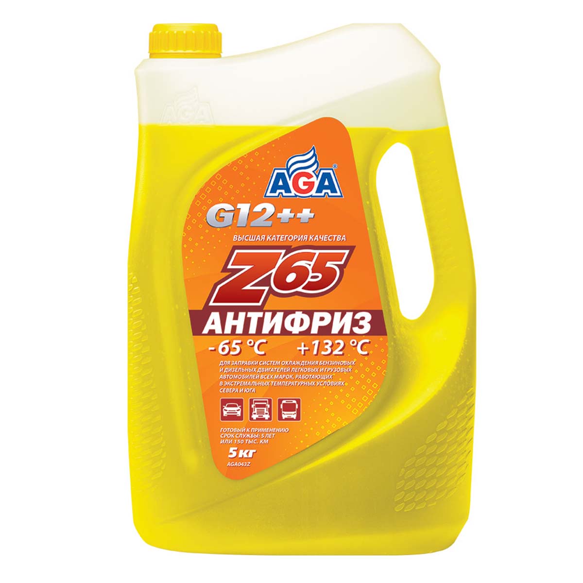 043ZAGA Антифриз Z65 5кг желтый (-65С) G12++ от магазина Лубриком