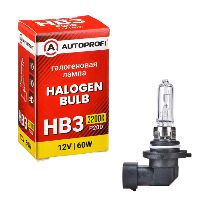 Лампа автомобильная галогенная HB3, 12V, 60W, (P20d),1 шт, STANDARD от магазина Лубриком