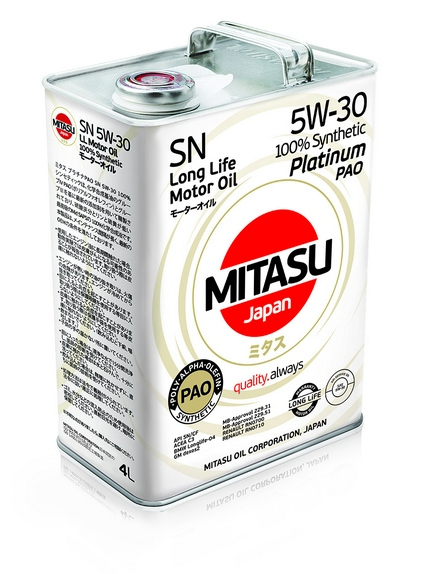 5W30 SP/CF C3 MITASU PLATINUM PAO 4л синтетическое от магазина Лубриком