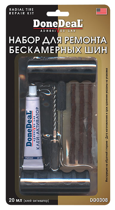 0308DD Набор для ремонта бескамерных шин DoneDeal от магазина Лубриком