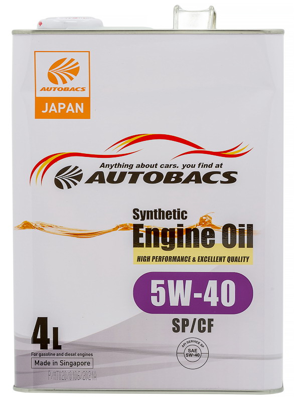 5W40 SP/CF AUTOBACS ENGINE OIL SYNTHETIC 4л Сингапур от магазина Лубриком