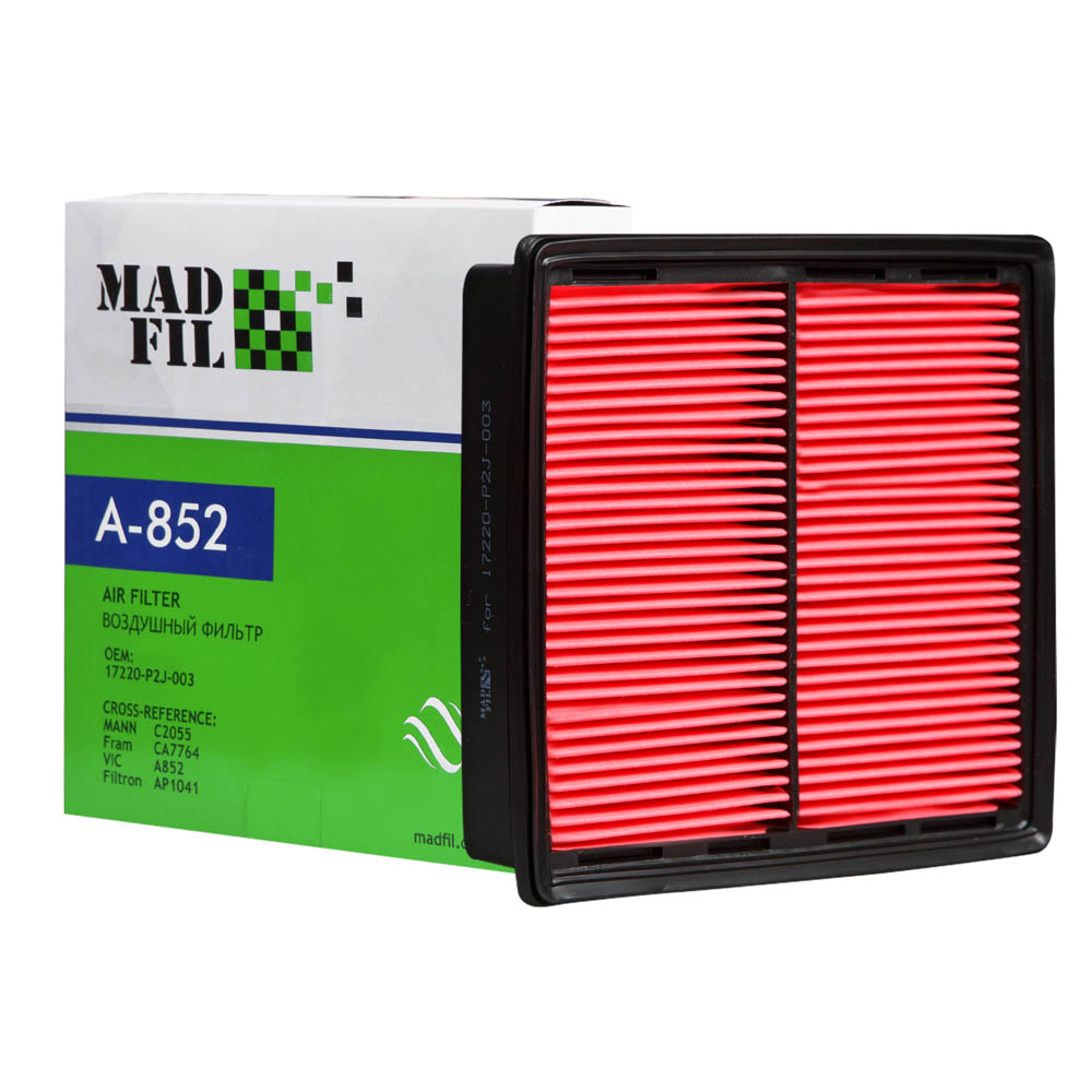 A-852 Фильтр воздушный (17220-P2J-003) MADFIL от магазина Лубриком