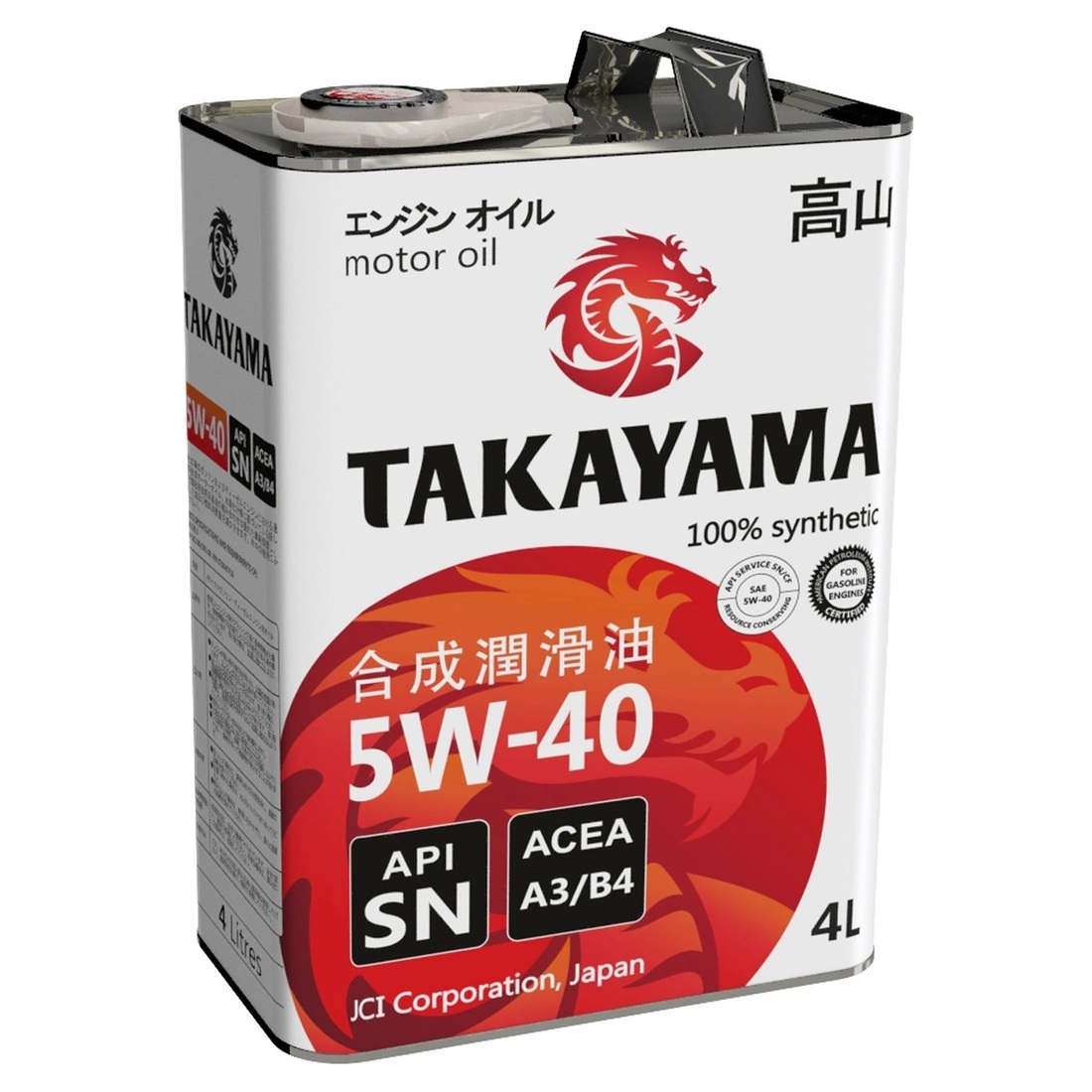 5W40 SN/CF A3/B4 TAKAYAMA 4л синтетическое от магазина Лубриком