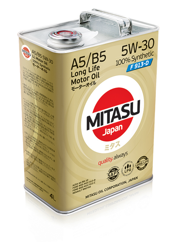 5W30 A5/B5 MITASU FORD-913D 4л синтетическое от магазина Лубриком