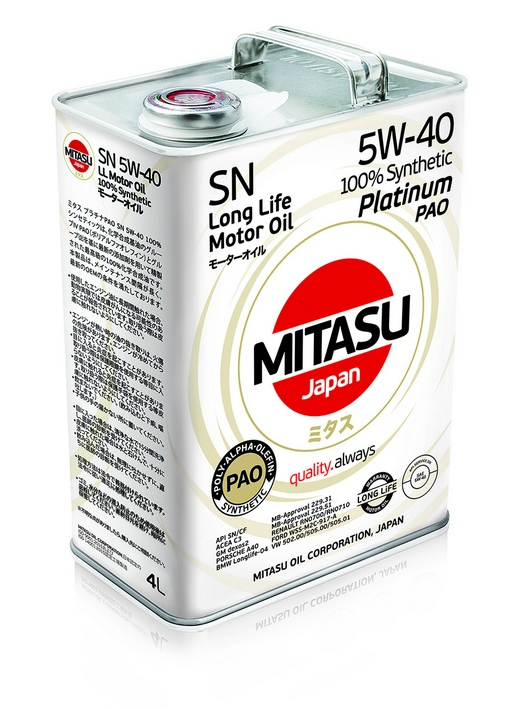 5W40 CI-4/SM MITASU ULTRA DIESEL 4л синтетическое от магазина Лубриком