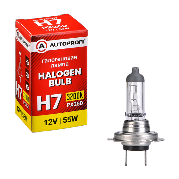 Лампа автомобильная галогенная H7, 12V, 55W, (PX26D),1 шт, STANDARD от магазина Лубриком