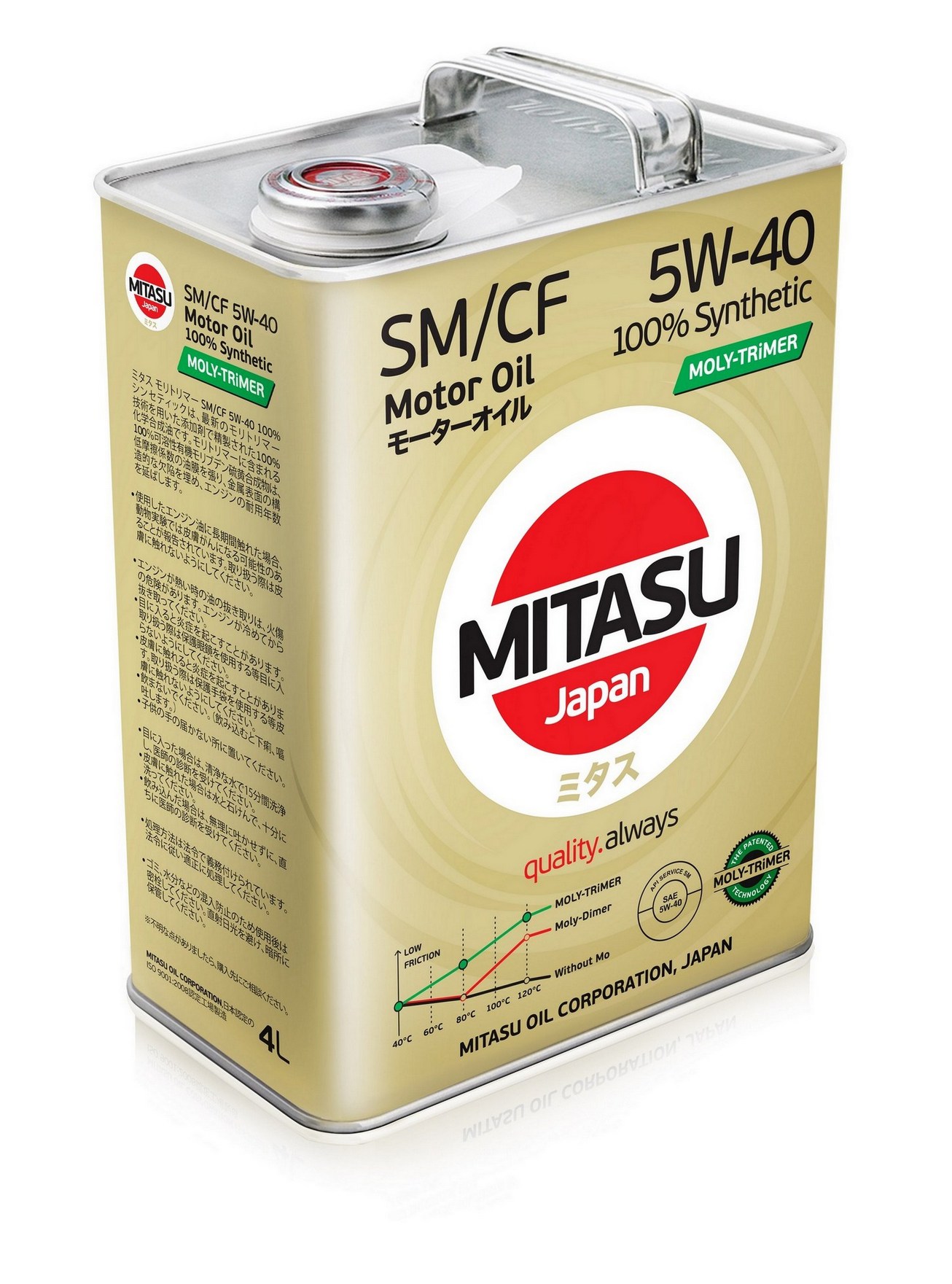 5W40 SM/CF MITASU MOLY-TRIMER 4л синтетическое от магазина Лубриком